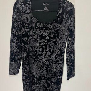 K Petite Collection Vintage Velvet Shimmer Dress